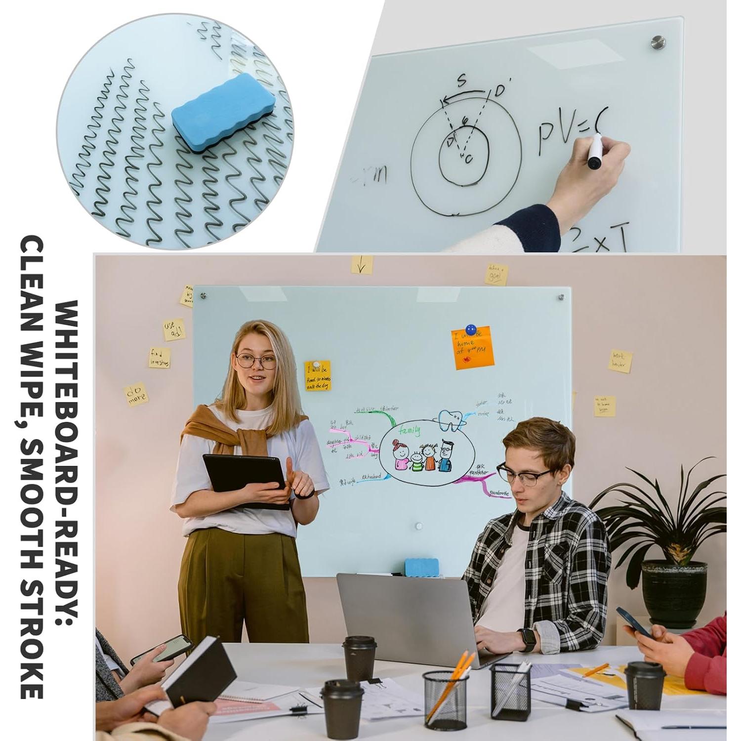 Pizarra de Vidrio Magnética Younuo 121x91 cm Blanca