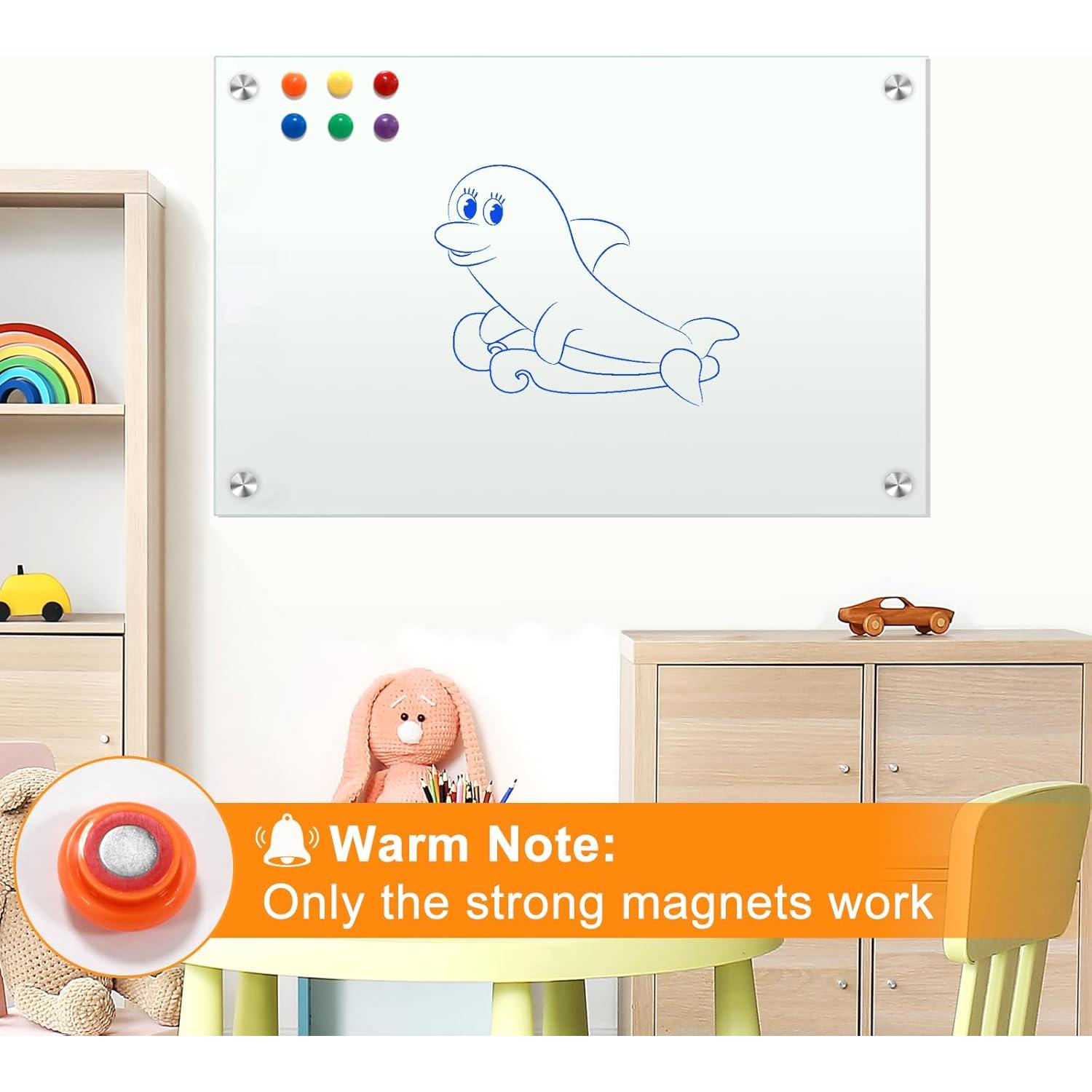 Pizarra Blanca Magnética H-Qprobd 61x46 cm Vidrio Templado