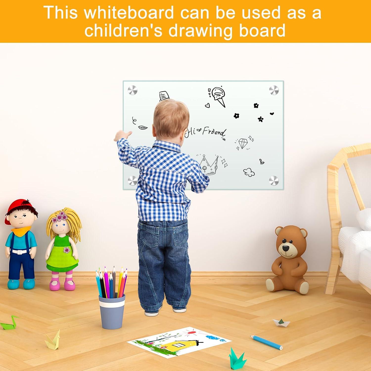 Pizarra Blanca Magnética H-Qprobd 61x46 cm Vidrio Templado