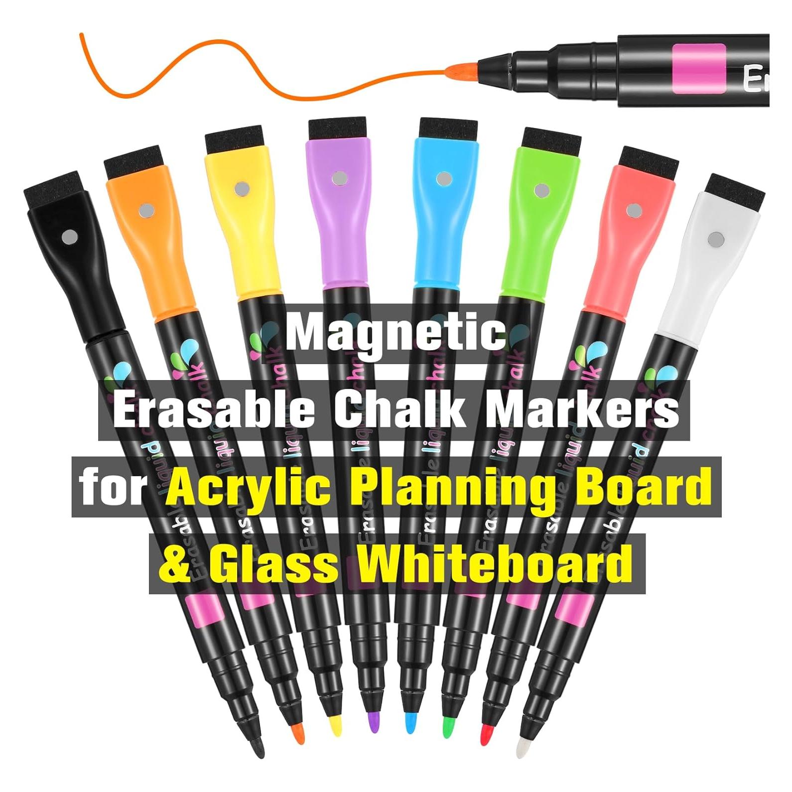 Marcadores de Tiza Líquida OORAII 8 Colores Punta Fina 1mm