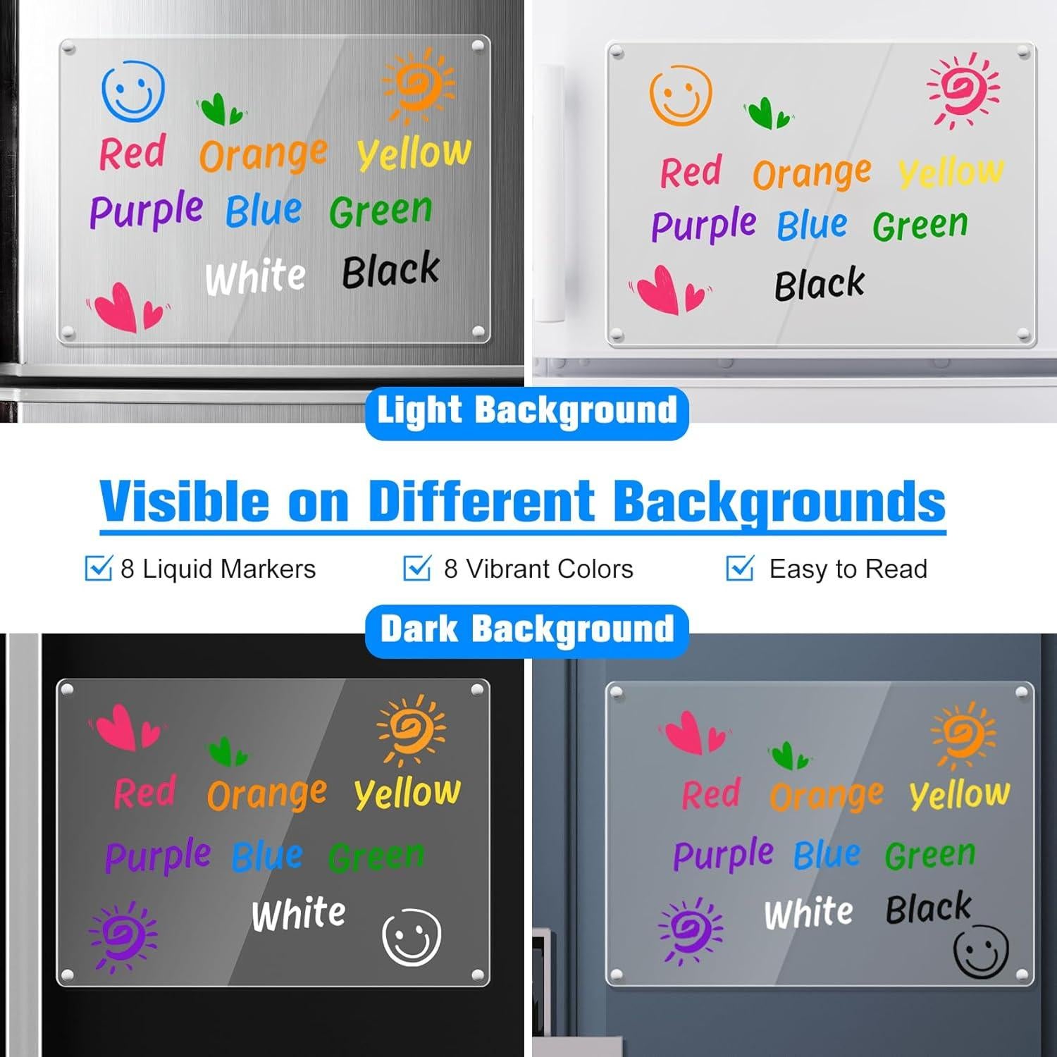 Marcadores de Tiza Líquida OORAII 8 Colores Punta Fina 1mm