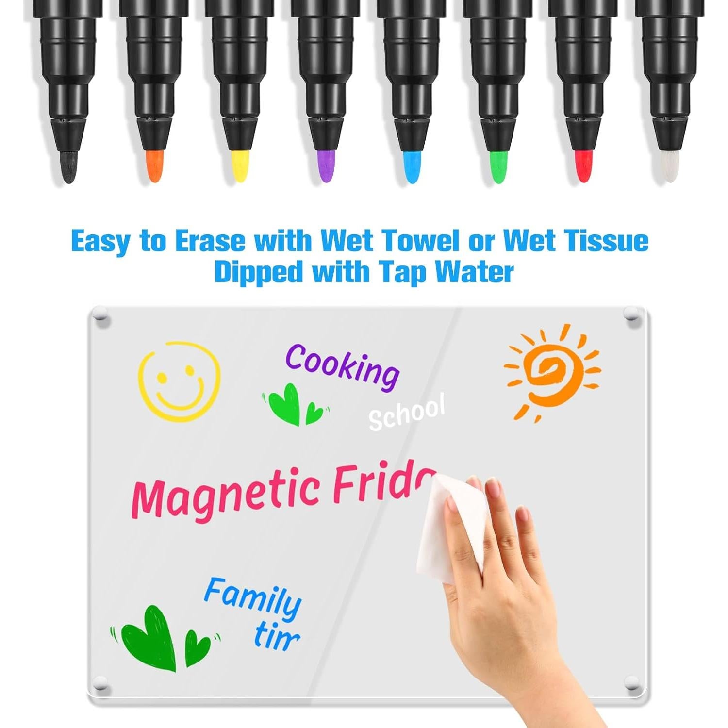 Marcadores de Tiza Líquida OORAII 8 Colores Punta Fina 1mm