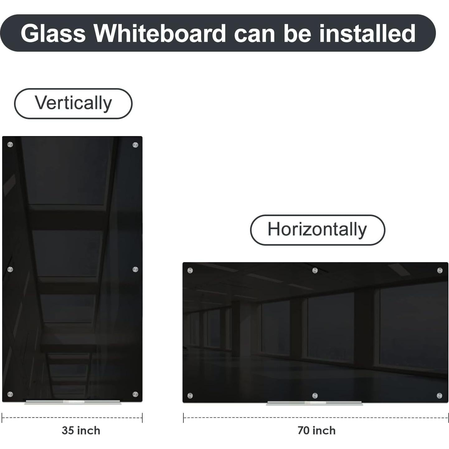 Pizarra Blanca de Vidrio Templado J&J Mundial 178x89cm