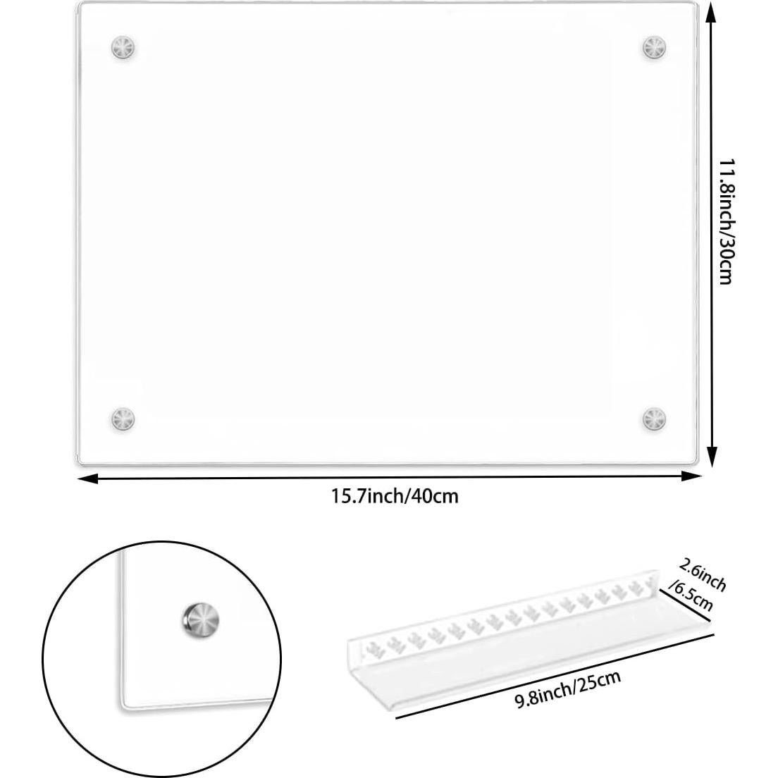 Tablero Blanco de Vidrio TORASO 30.5x40.6 cm Sin Marco