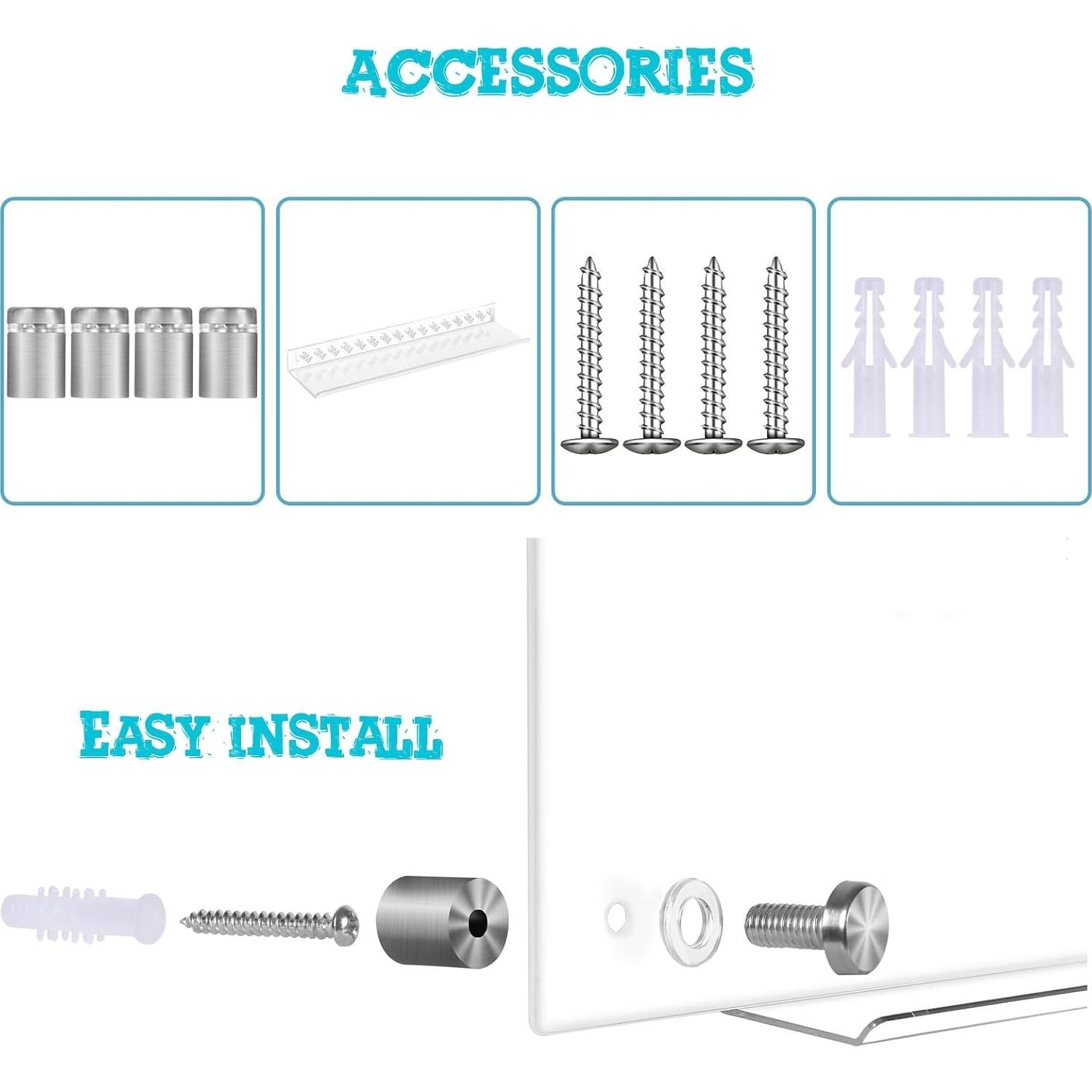 Tablero Blanco de Vidrio TORASO 30.5x40.6 cm Sin Marco