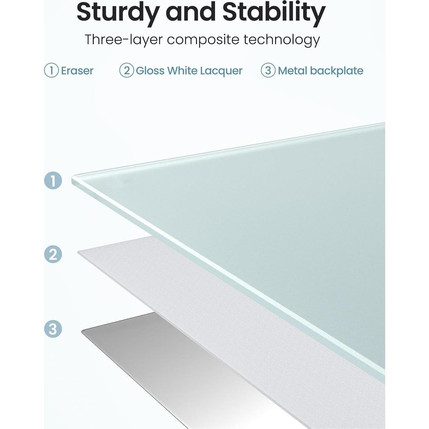 Tablero de Vidrio Magnético VUSIGN 91x122 cm Sin Marco