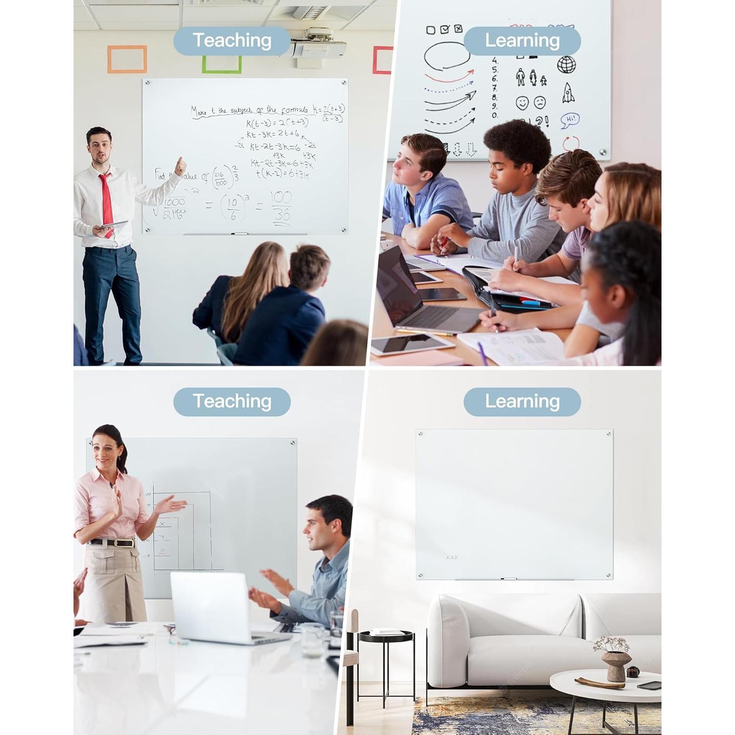 Tablero de Vidrio Magnético VUSIGN 91x122 cm Sin Marco