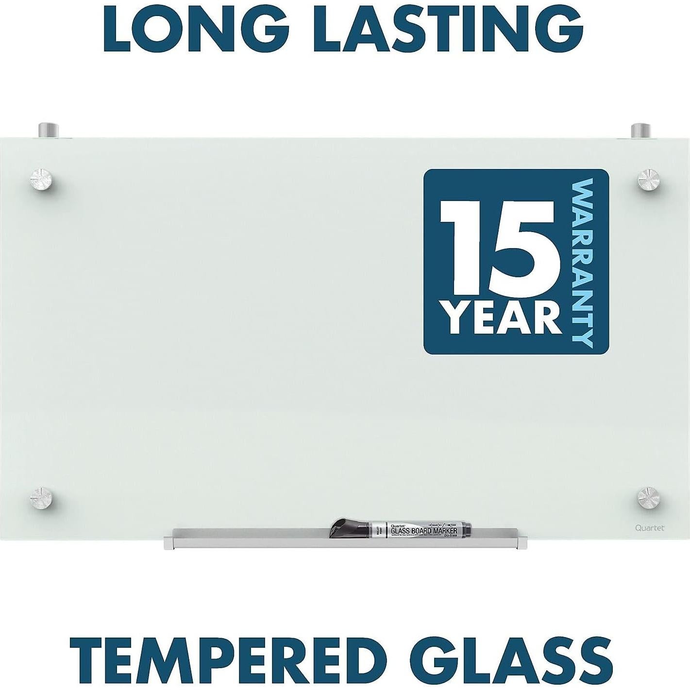 Pizarra Blanca Magnética Quartet 76.2x45.7cm Vidrio Templado