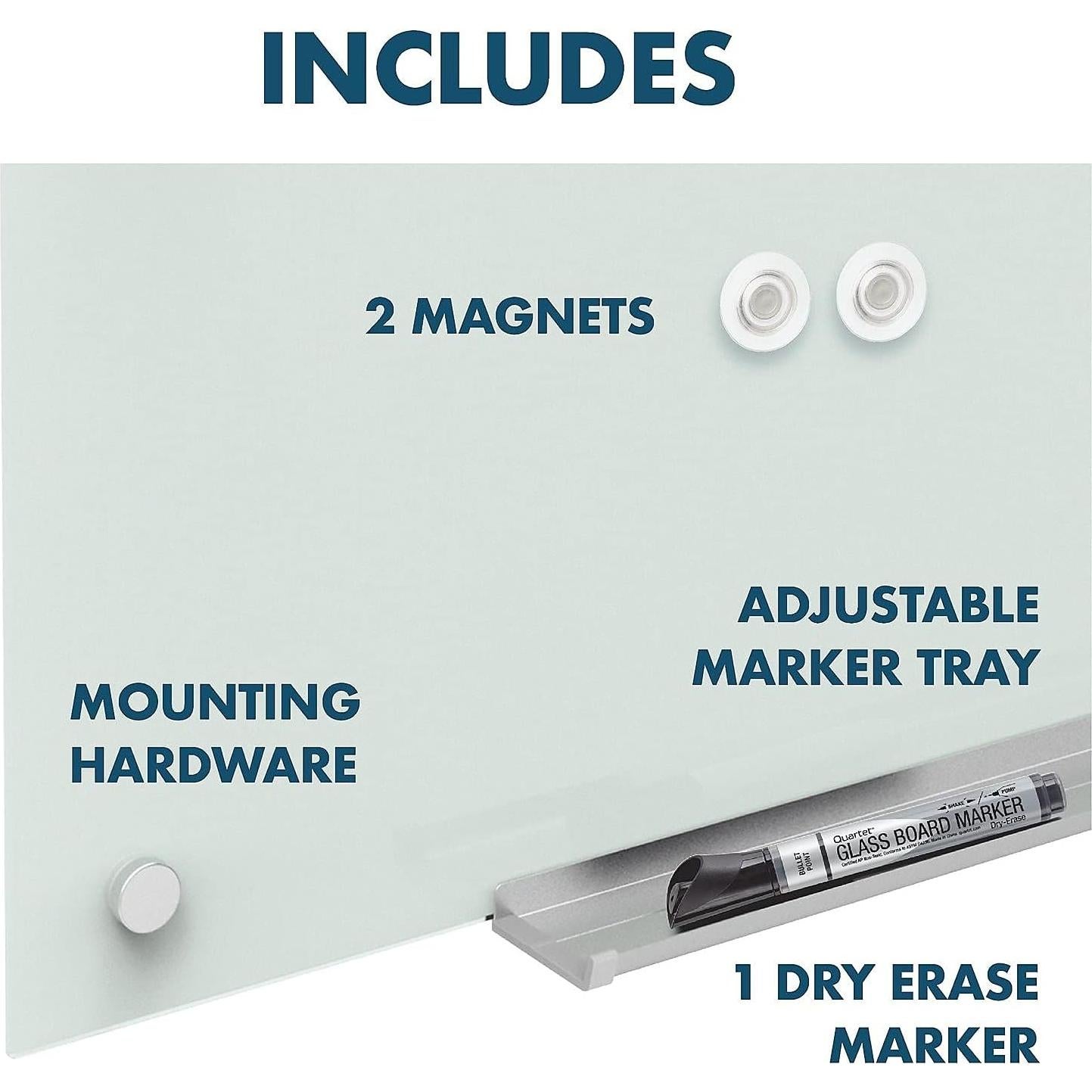 Pizarra Blanca Magnética Quartet 76.2x45.7cm Vidrio Templado