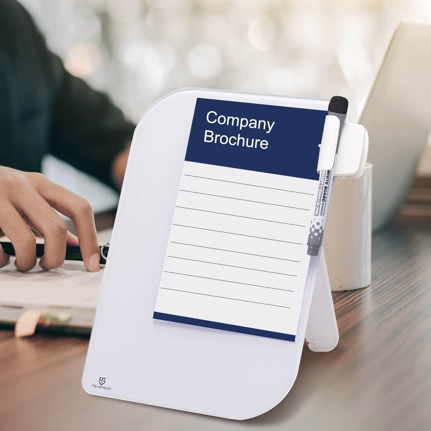 Pizarra Blanca de Escritorio TSJ OFICINA 30x20 cm Vidrio Borrable