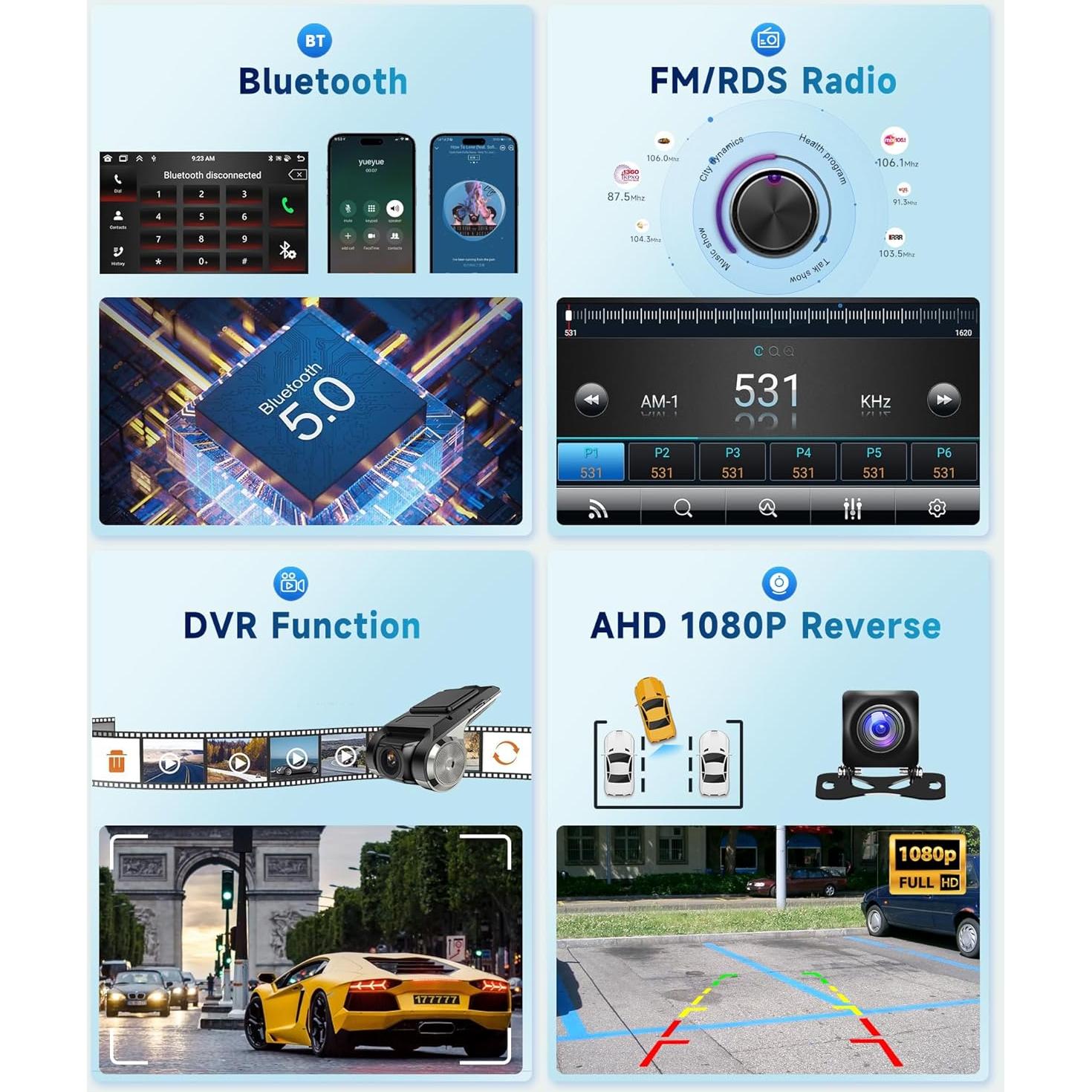 Radio de Coche Podofo 9" Android 13 4G+64G para VW