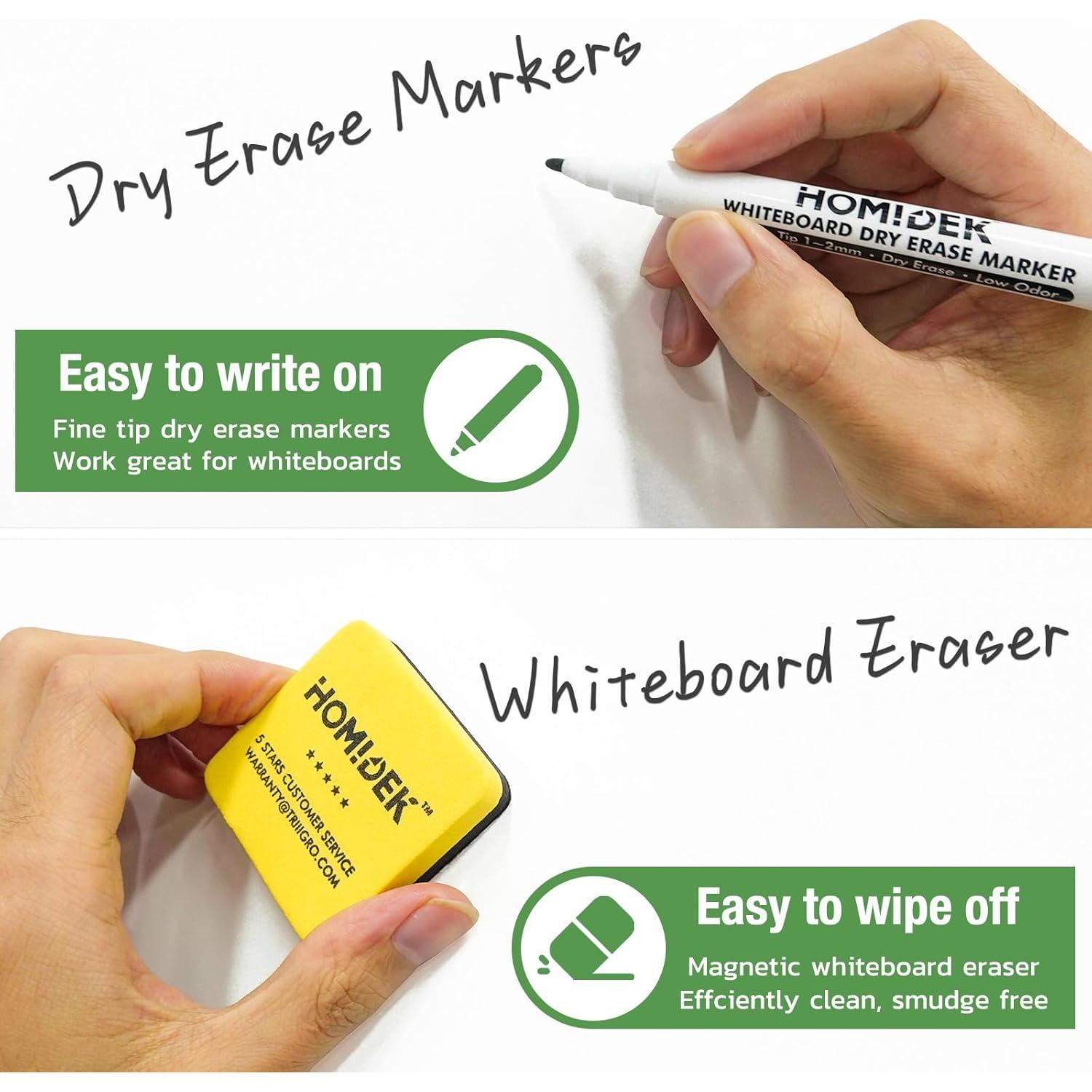 Tablero Magnético Borrable HOMiDEK 30.5x20.3cm con 4 Marcadores