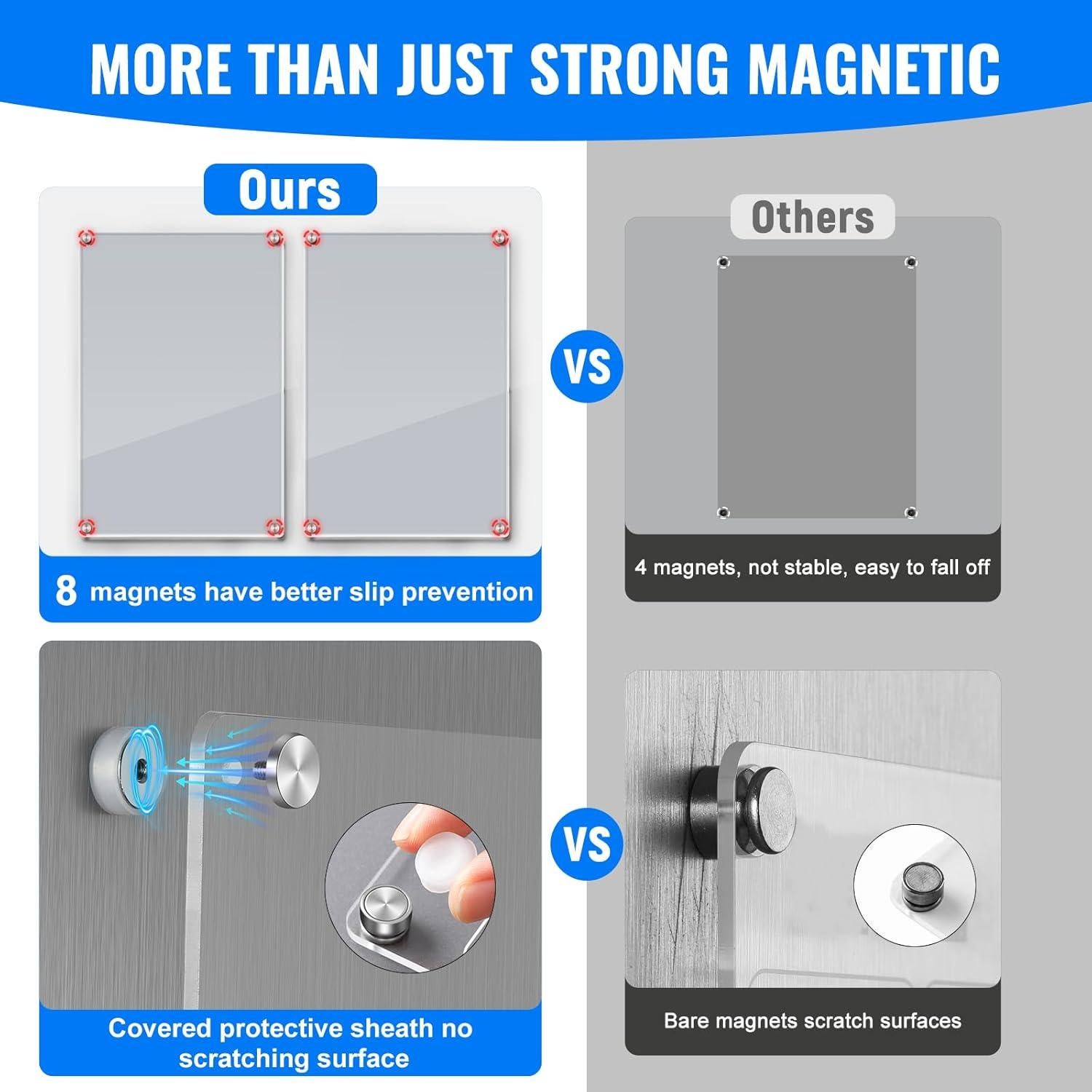 Paquete de 2 Tableros Magnéticos Acrílicos 30.48x20.32cm LANDNEOO