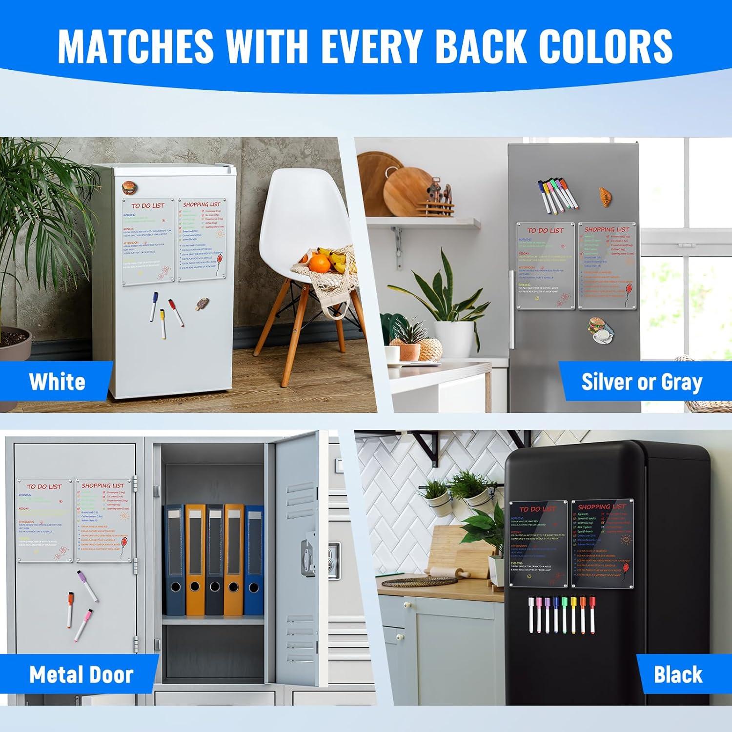 Paquete de 2 Tableros Magnéticos Acrílicos 30.48x20.32cm LANDNEOO