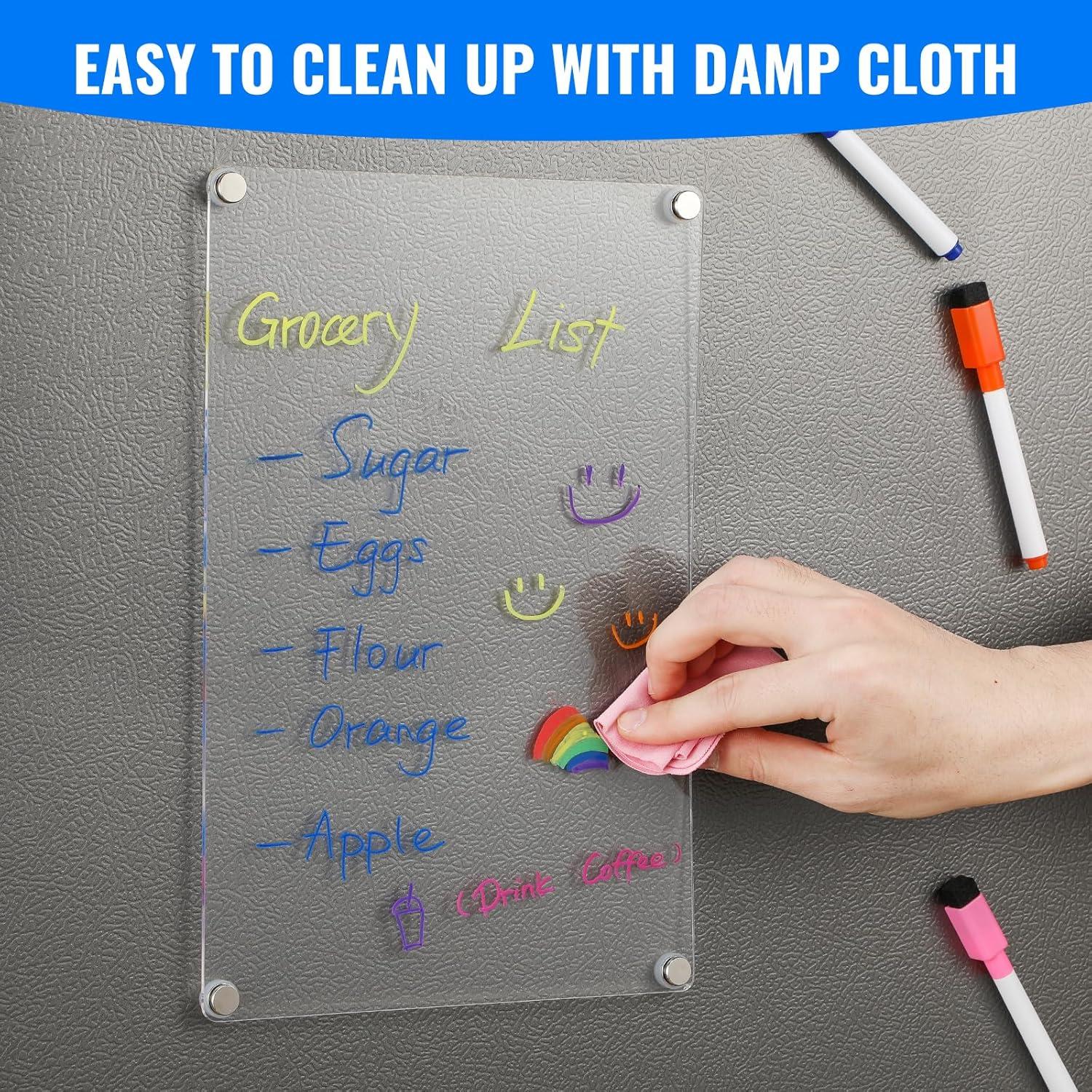 Paquete de 2 Tableros Magnéticos Acrílicos 30.48x20.32cm LANDNEOO