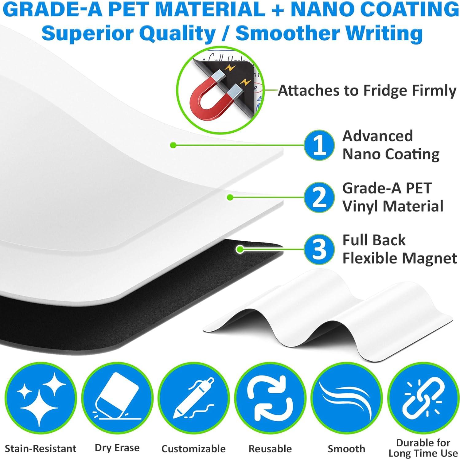 Pizarra Blanca Magnética para Nevera Yes4Quality 48.3x33 cm