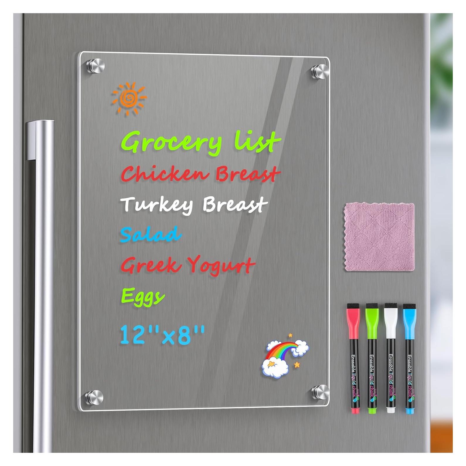 Pizarra Magnética Acrílica MaxGear 30.48x20.32cm con 4 Marcadores