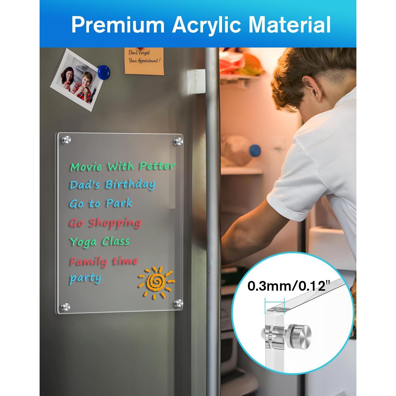 Pizarra Magnética Acrílica MaxGear 30.48x20.32cm con 4 Marcadores