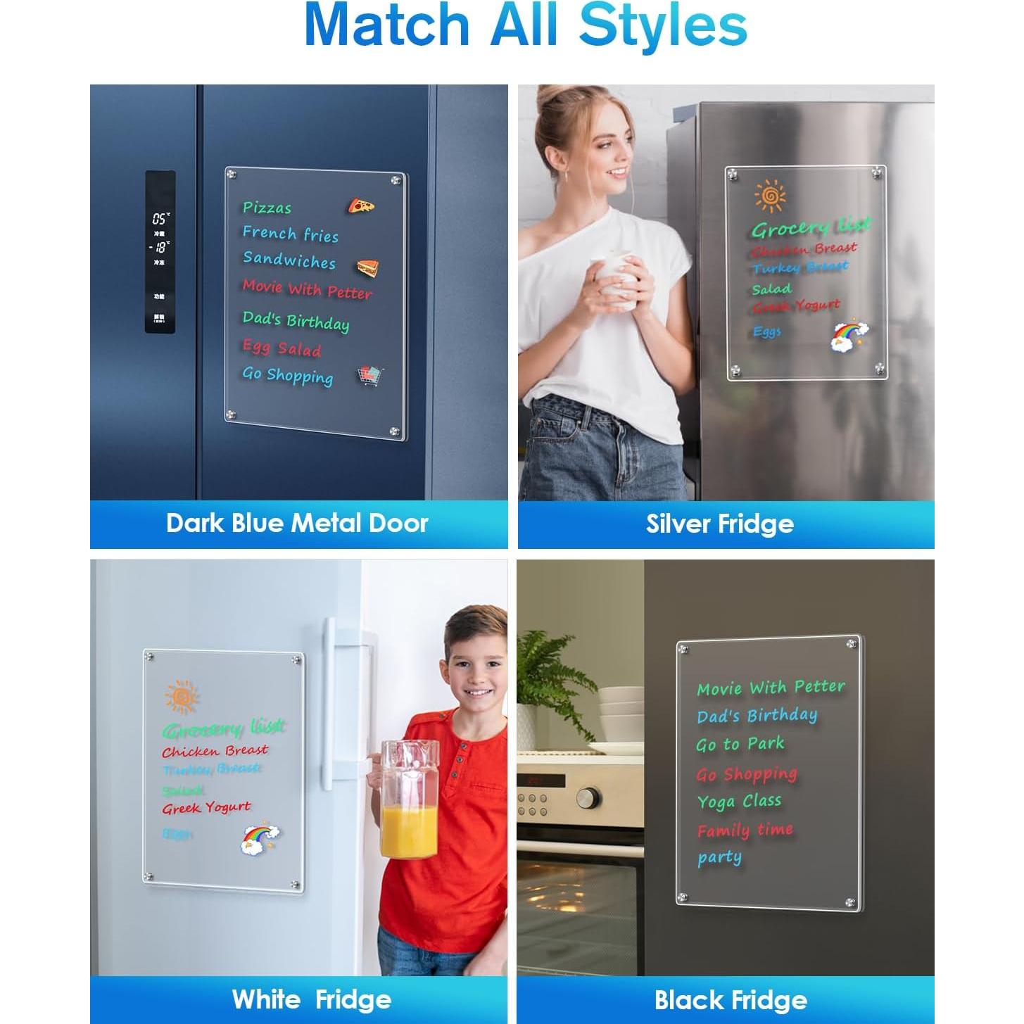 Pizarra Magnética Acrílica MaxGear 30.48x20.32cm con 4 Marcadores