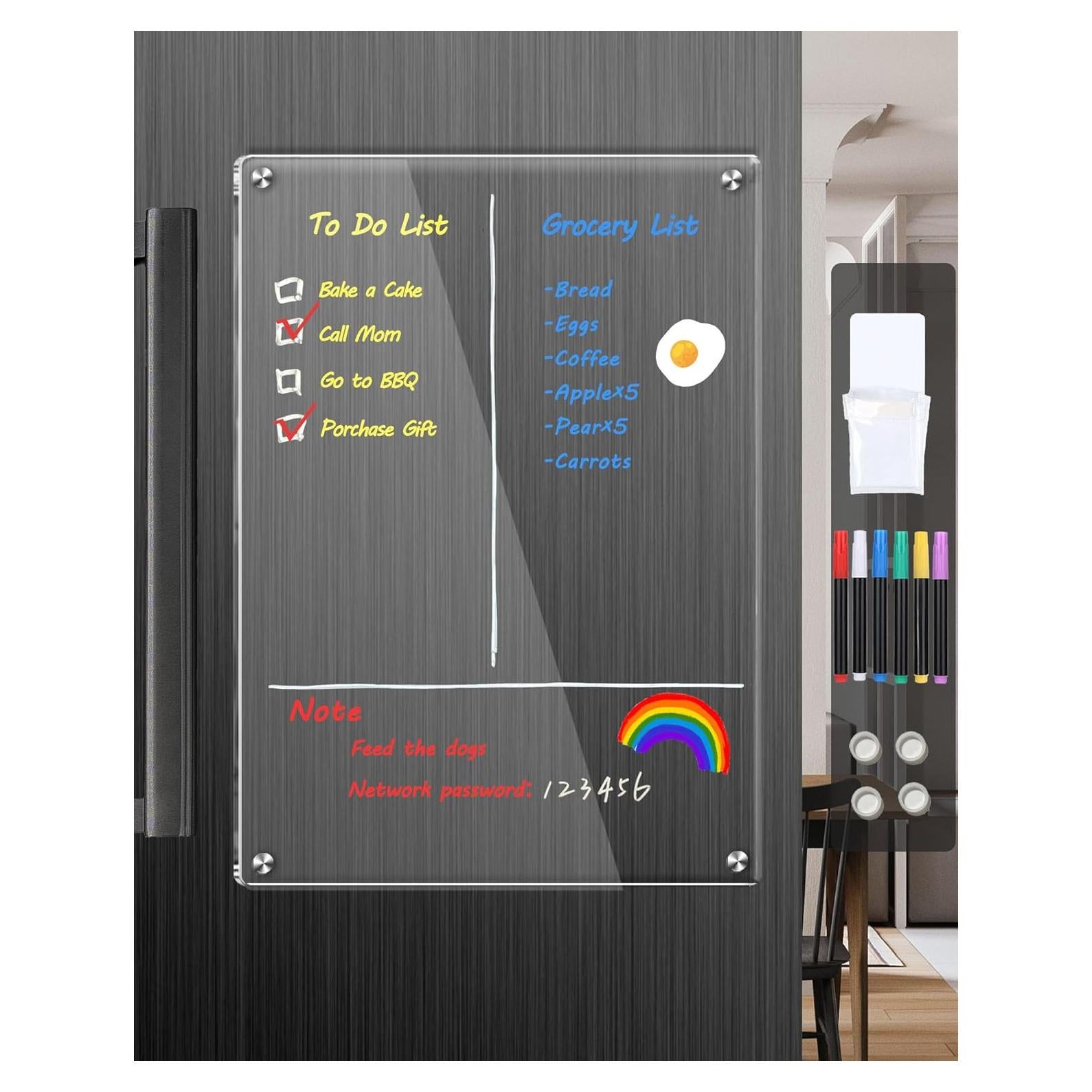 Tablero Magnético de Borrado en Seco Bamandan 30x20cm Transparente