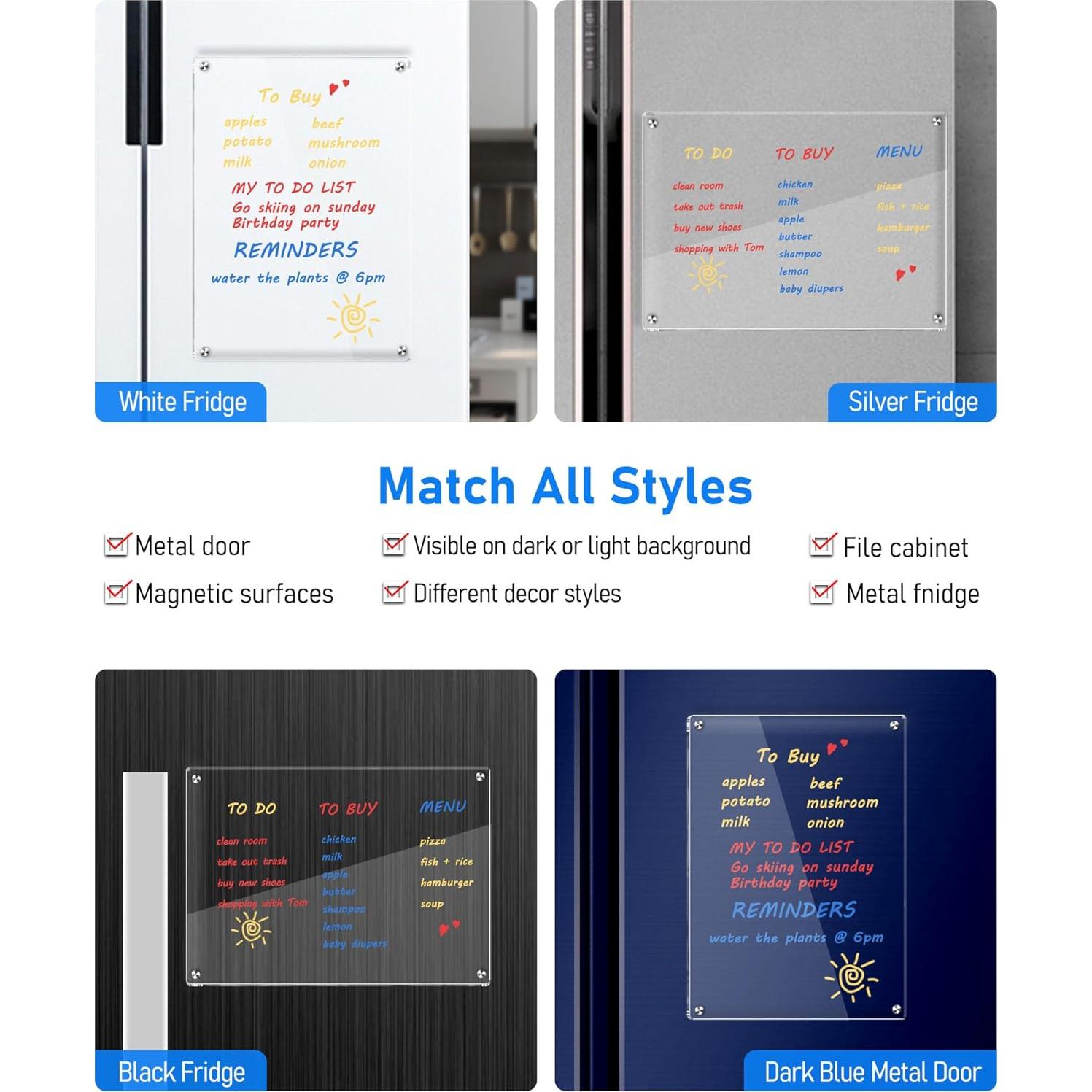 Tablero Magnético de Borrado en Seco Bamandan 30x20cm Transparente