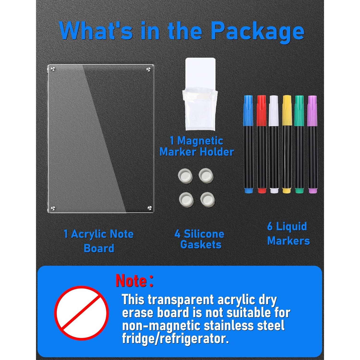 Tablero Magnético de Borrado en Seco Bamandan 30x20cm Transparente