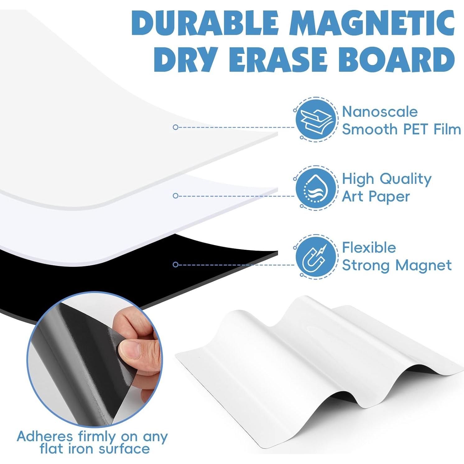 Paquete de 6 Tableros Magnéticos Borrables NUITPY 20x30cm y 13x20cm