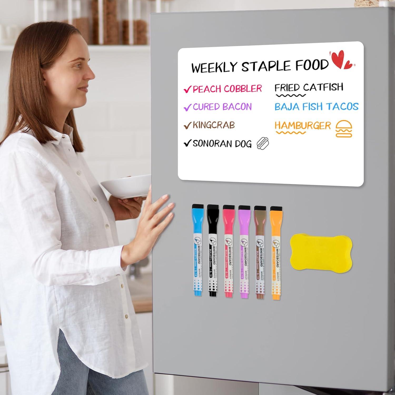 Paquete de 6 Tableros Magnéticos Borrables NUITPY 20x30cm y 13x20cm