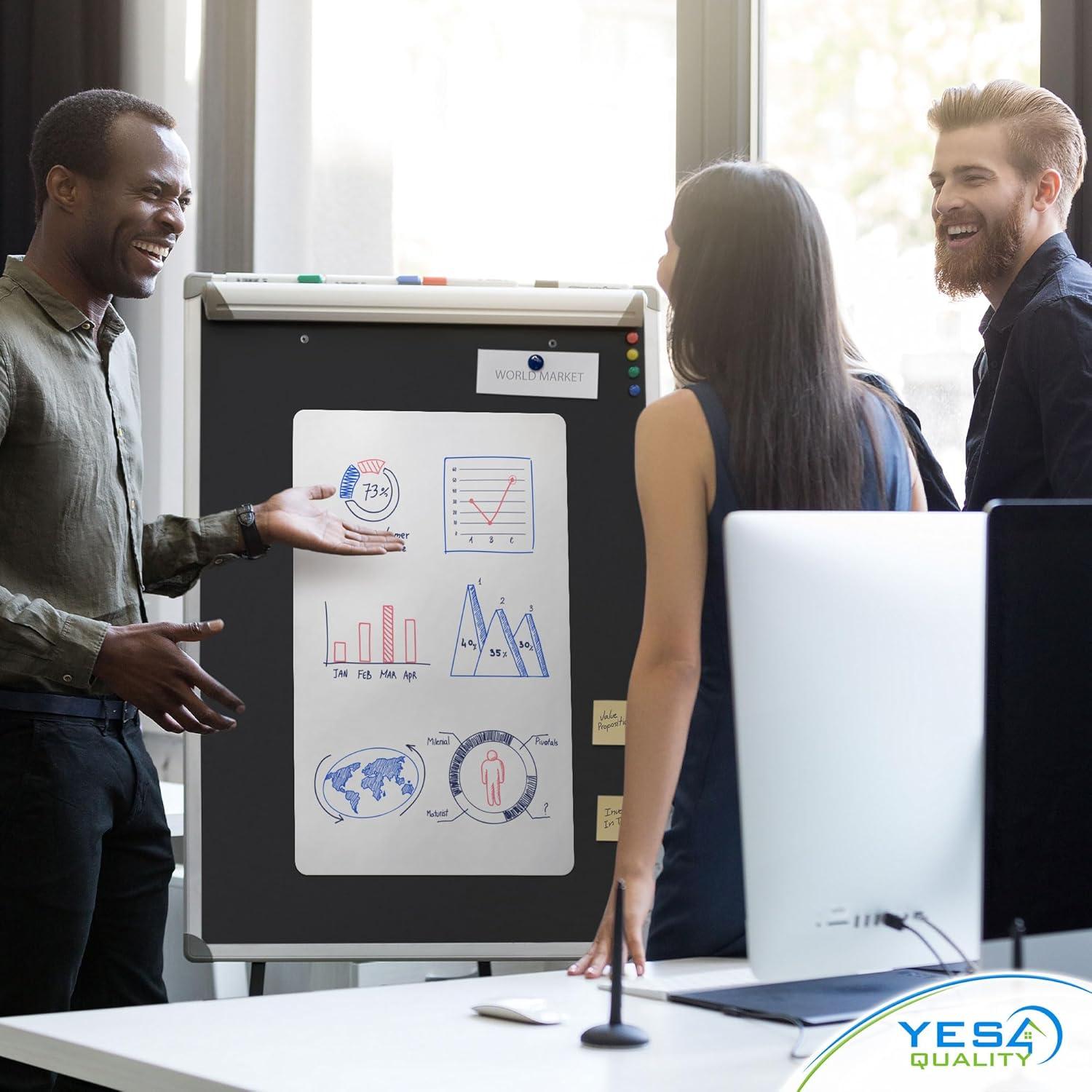 Pizarra Blanca Magnética Yes4Quality 63.5x40.6 cm con Marcadores