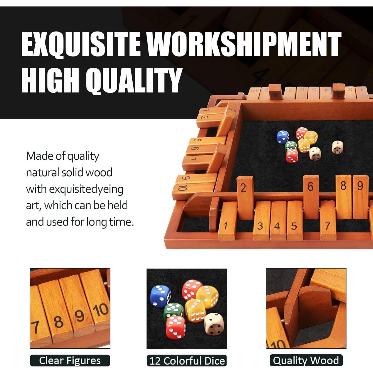 Juego de Mesa Shut The Box TooyBing para 4 Jugadores