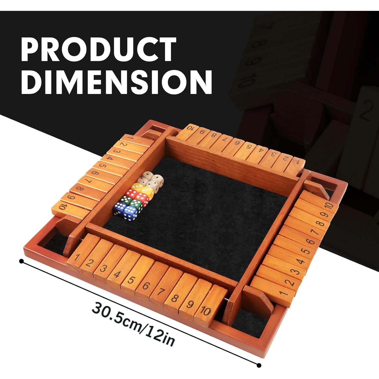 Juego de Mesa Shut The Box TooyBing para 4 Jugadores