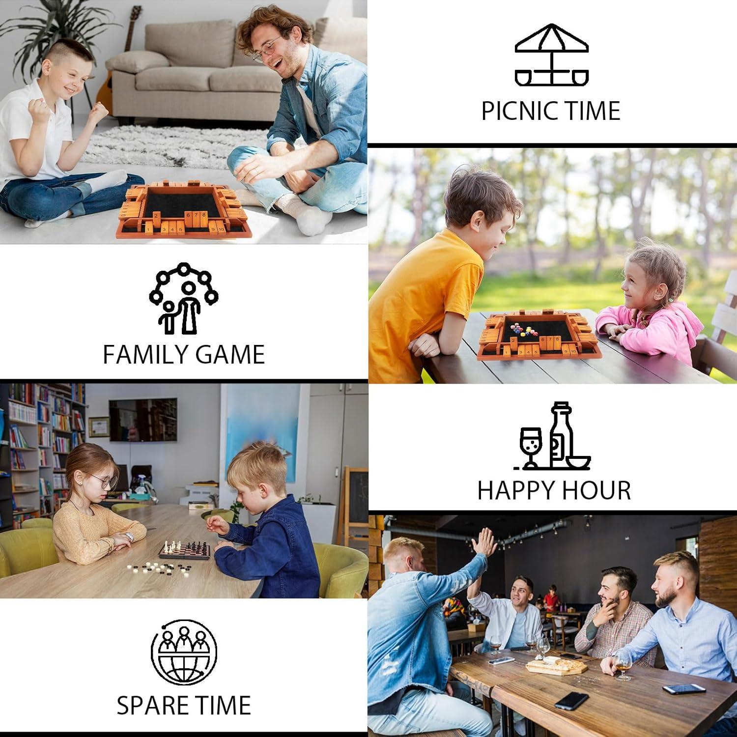 Juego de Mesa Shut The Box TooyBing para 4 Jugadores