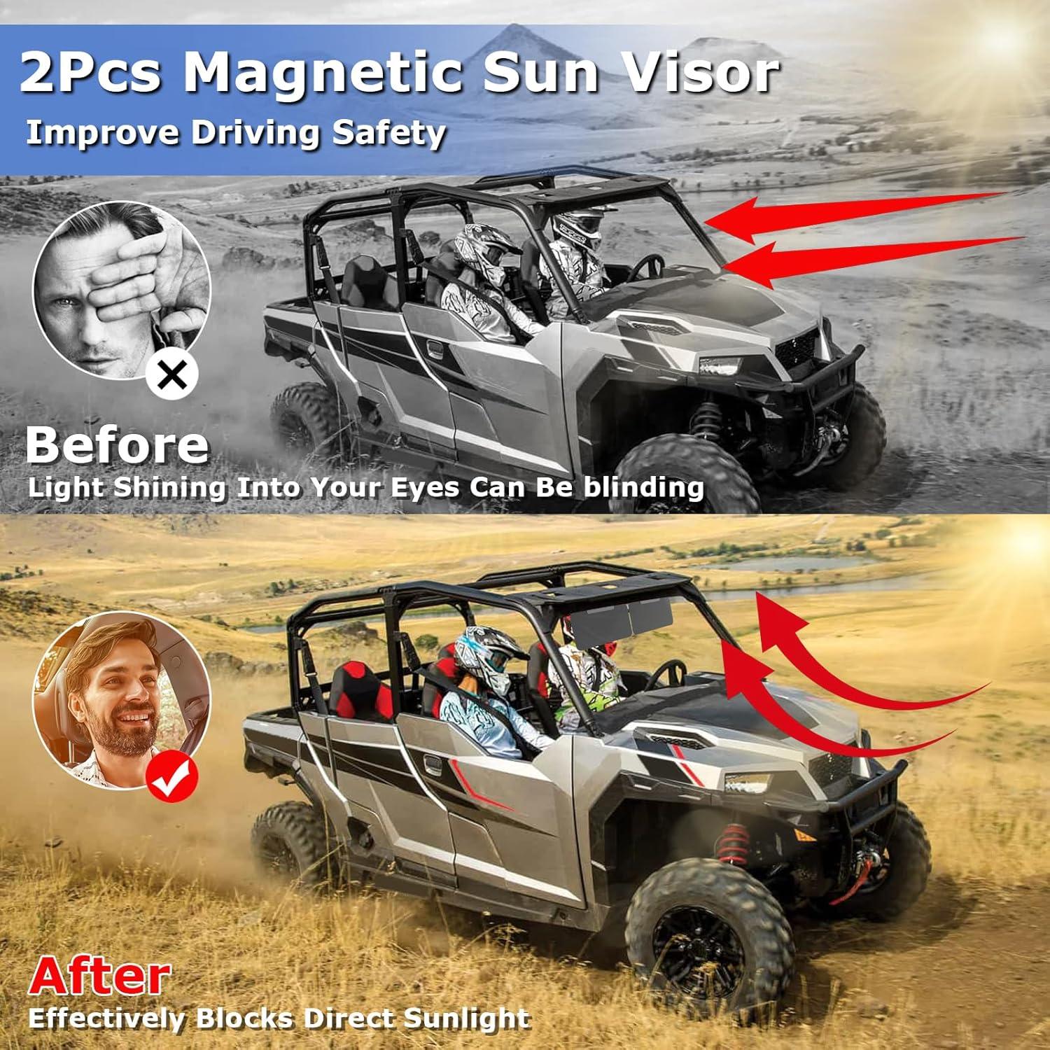 Visera Solar Magnética Katywixu para UTV y Carritos de Golf