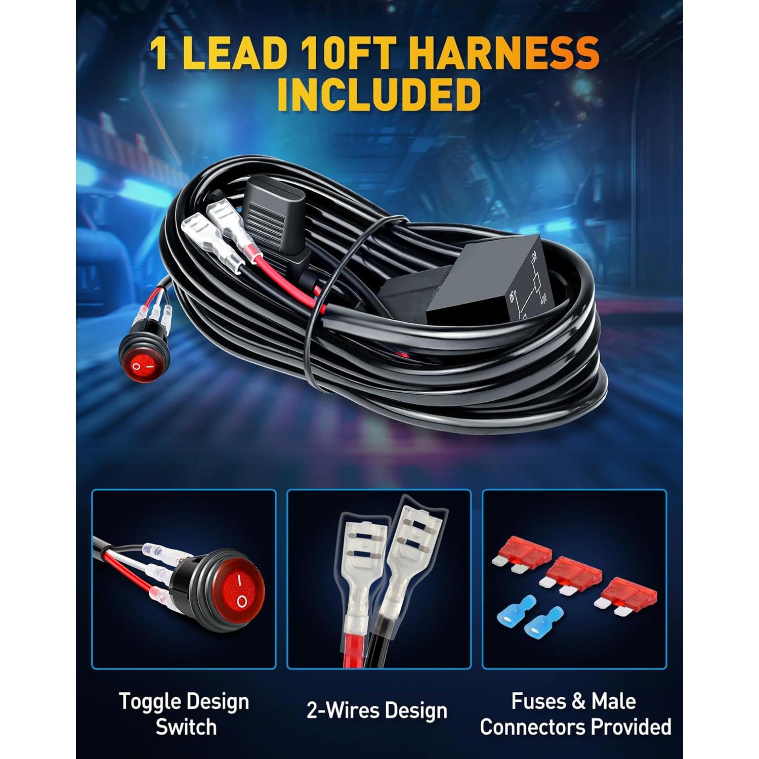 Barra de Luz LED NAOEVO 30 cm 300W 30000LM Blanca Offroad