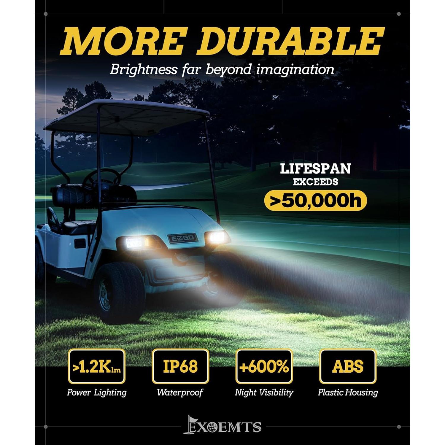 Kit de Faros LED y Luces Traseras EXOEMTS para Carro de Golf 1996-2013