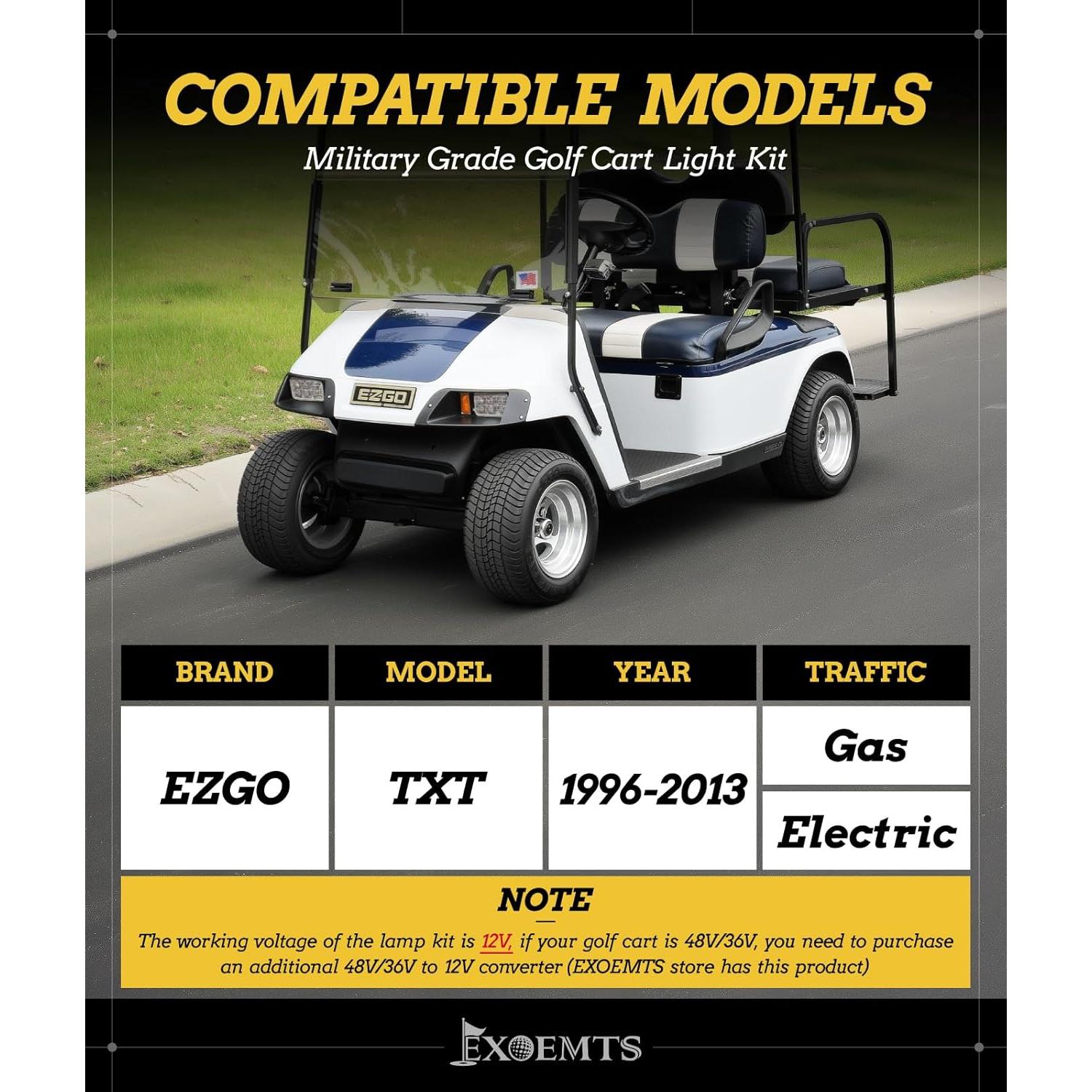 Kit de Faros LED y Luces Traseras EXOEMTS para Carro de Golf 1996-2013