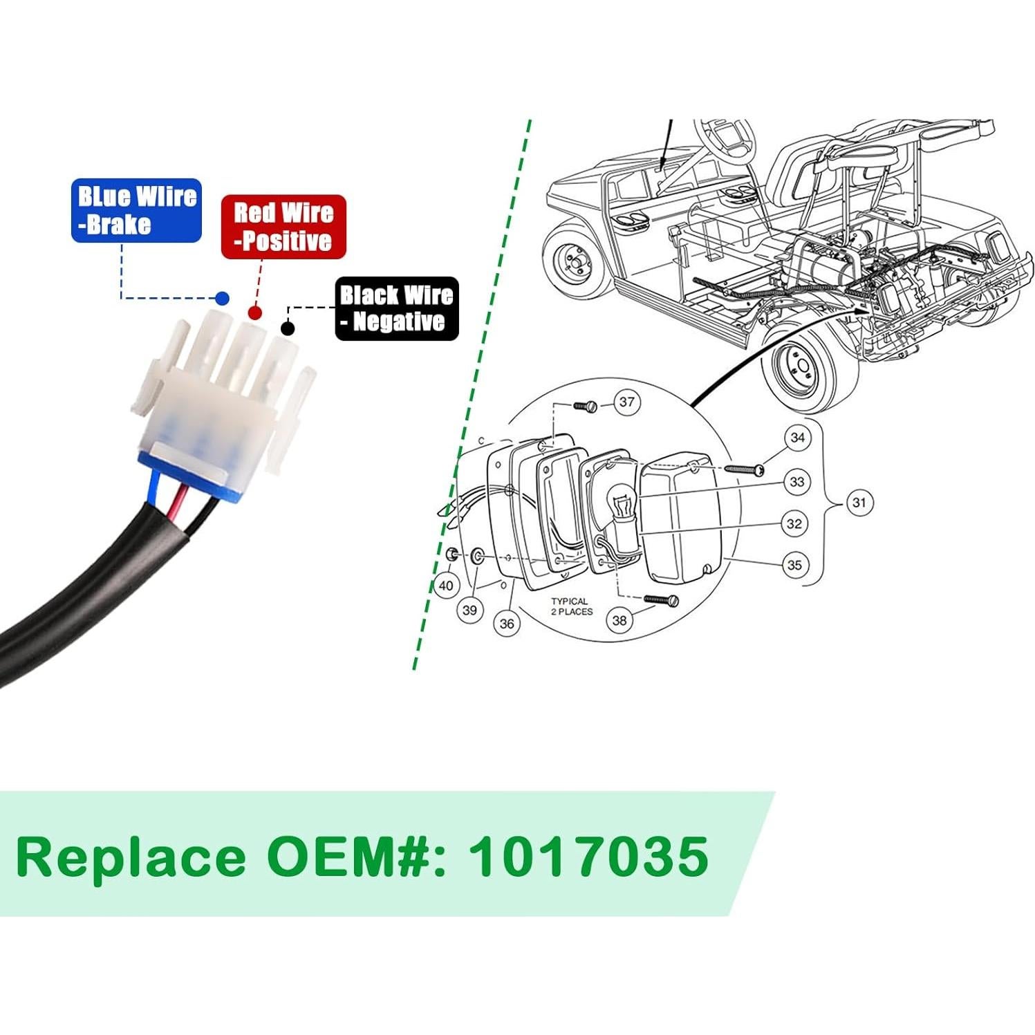 Kit de luces traseras LED CartClan para Club Car DS 1982+