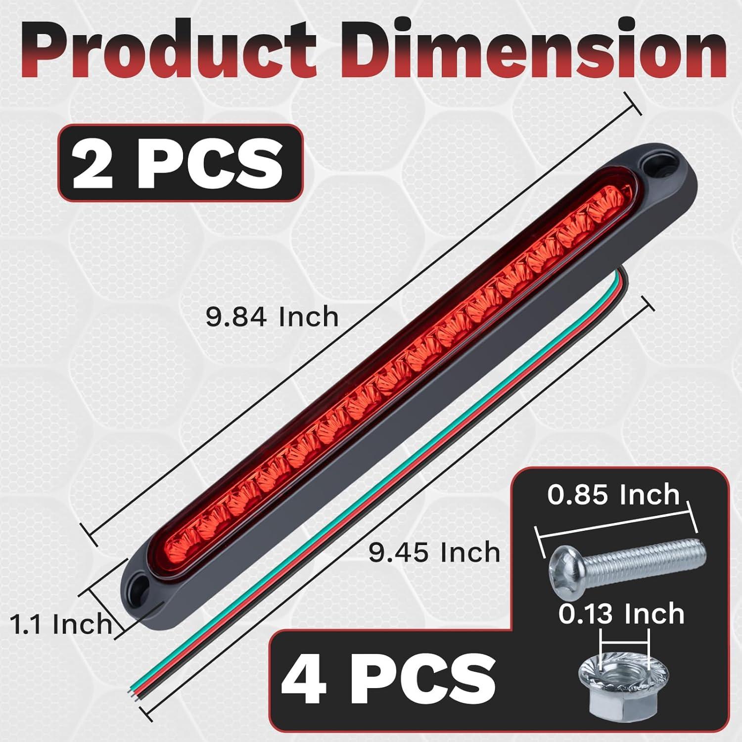 Kit 2 Luces LED Rojas para Remolque Ecocstm 25.4 cm IP67