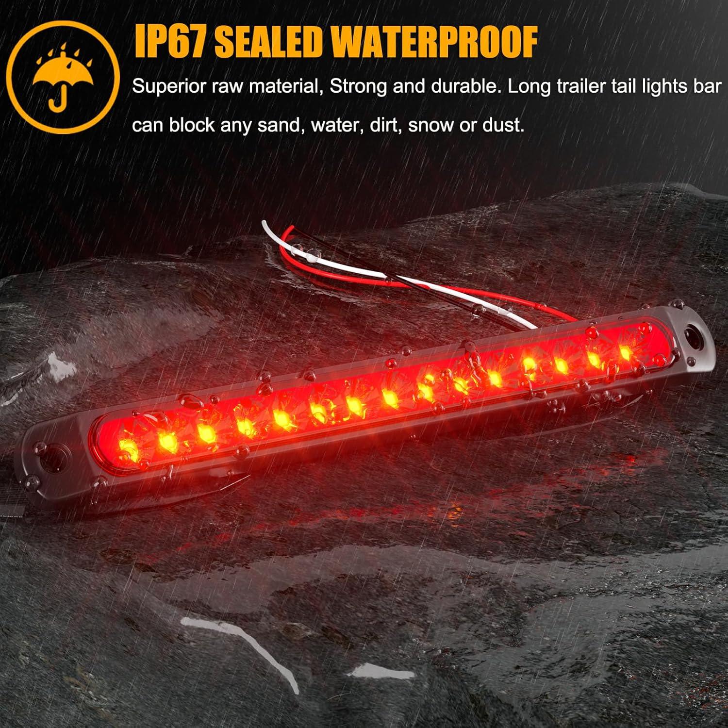 Barra de Luz de Freno PSEQT 10" LED Rojo Impermeable