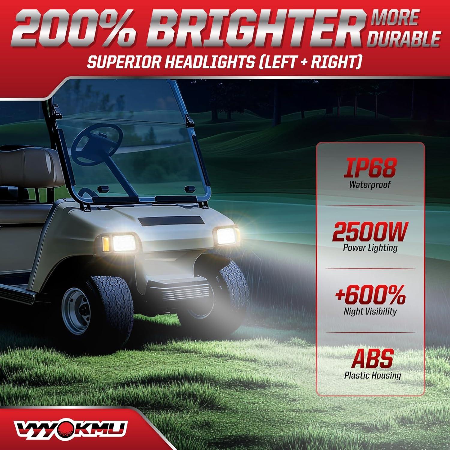 Kit de Faros y Luces Traseras LED VYYOKMU para Carrito Golf DS