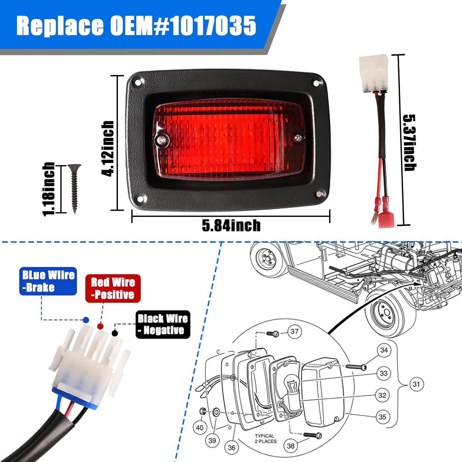 Kit de Luz Trasera LED FIXHAWK para Club Car DS 1982+ 12V