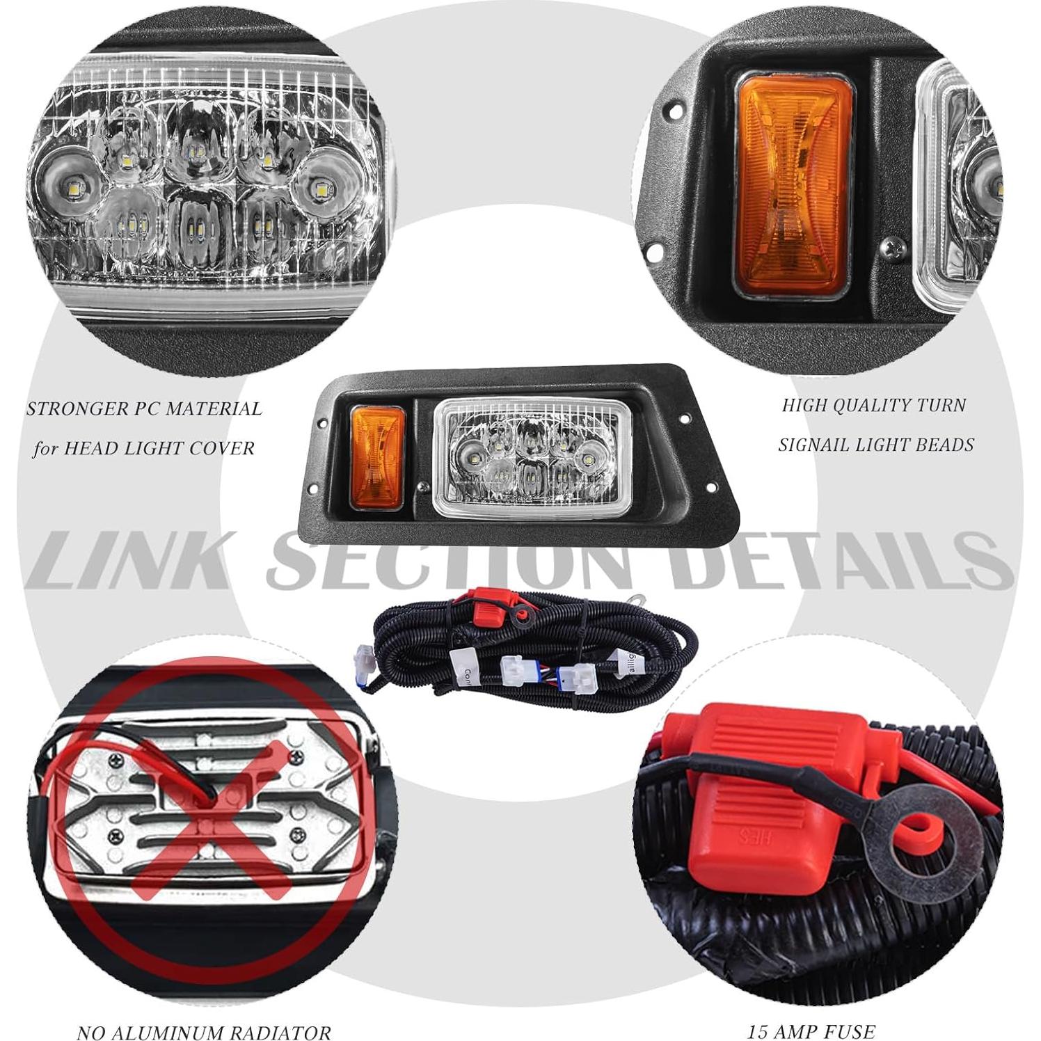 Kit de Luz LED Ajustable VPAHub para Carro de Golf YAMAHA G22