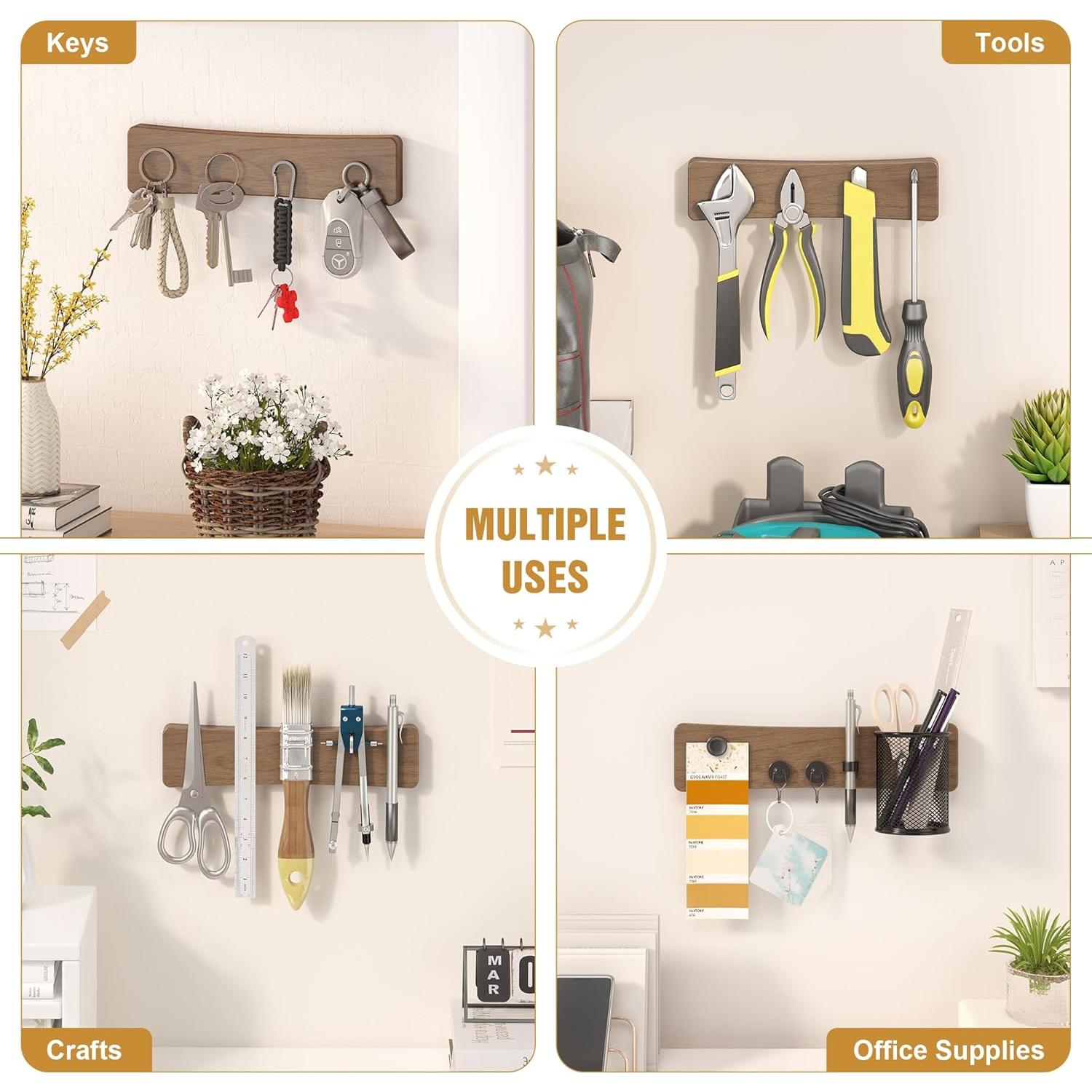 Soporte Magnético para Cuchillos 25 cm Acacia Sin Taladro