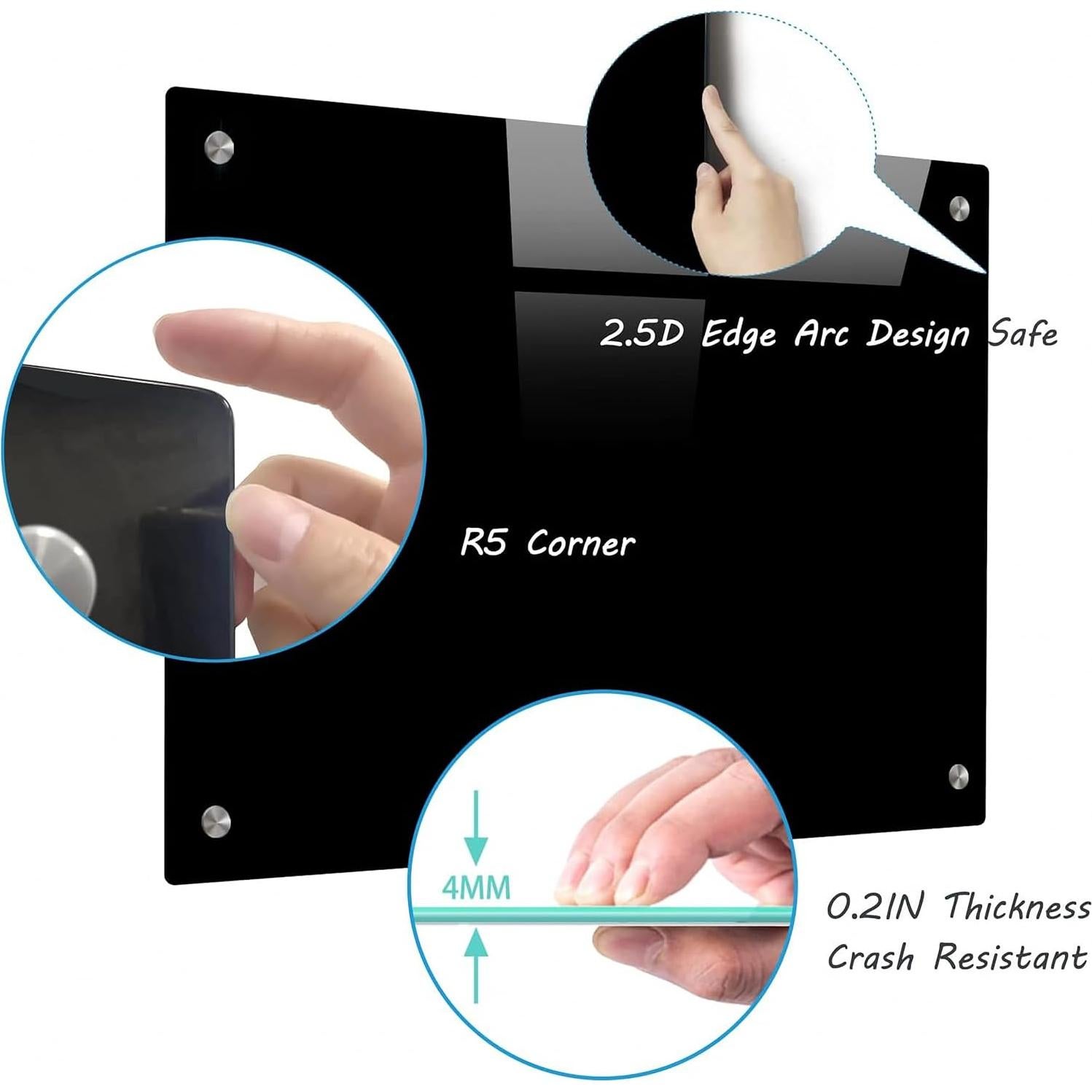 Tablero de Vidrio Magnético 122x91cm Youpuwenju Negro