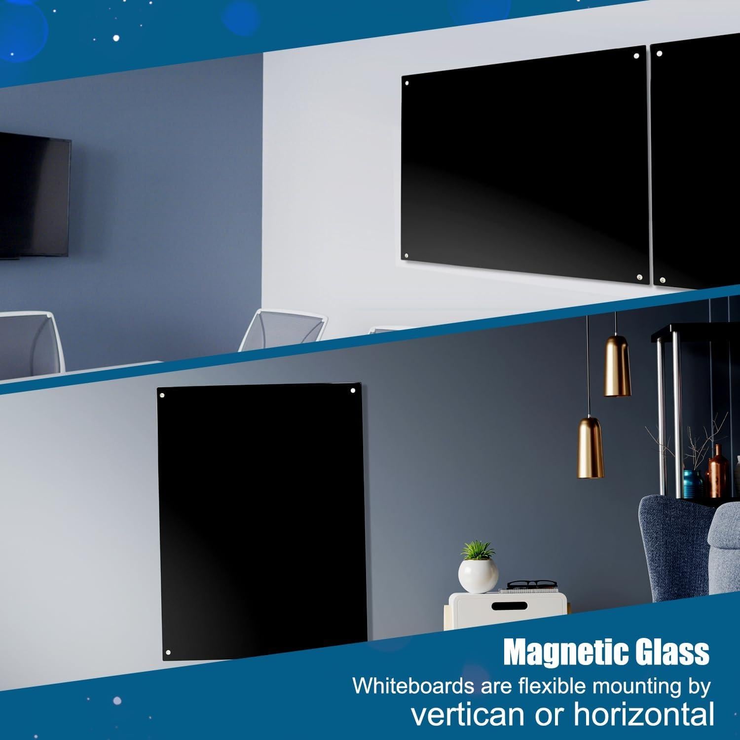 Tablero de Vidrio Magnético 122x91cm Youpuwenju Negro