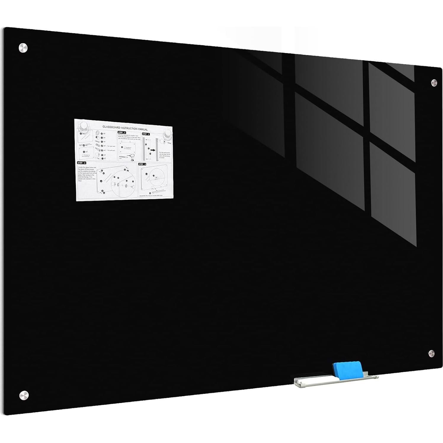 Tablero de Vidrio Magnético 122x91cm Youpuwenju Negro