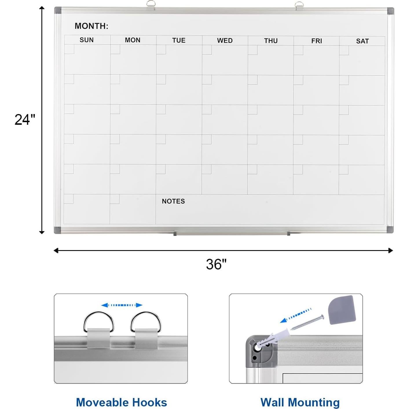 Calendario Magnético Mensual Comix 91.4 x 61 cm con Marcadores