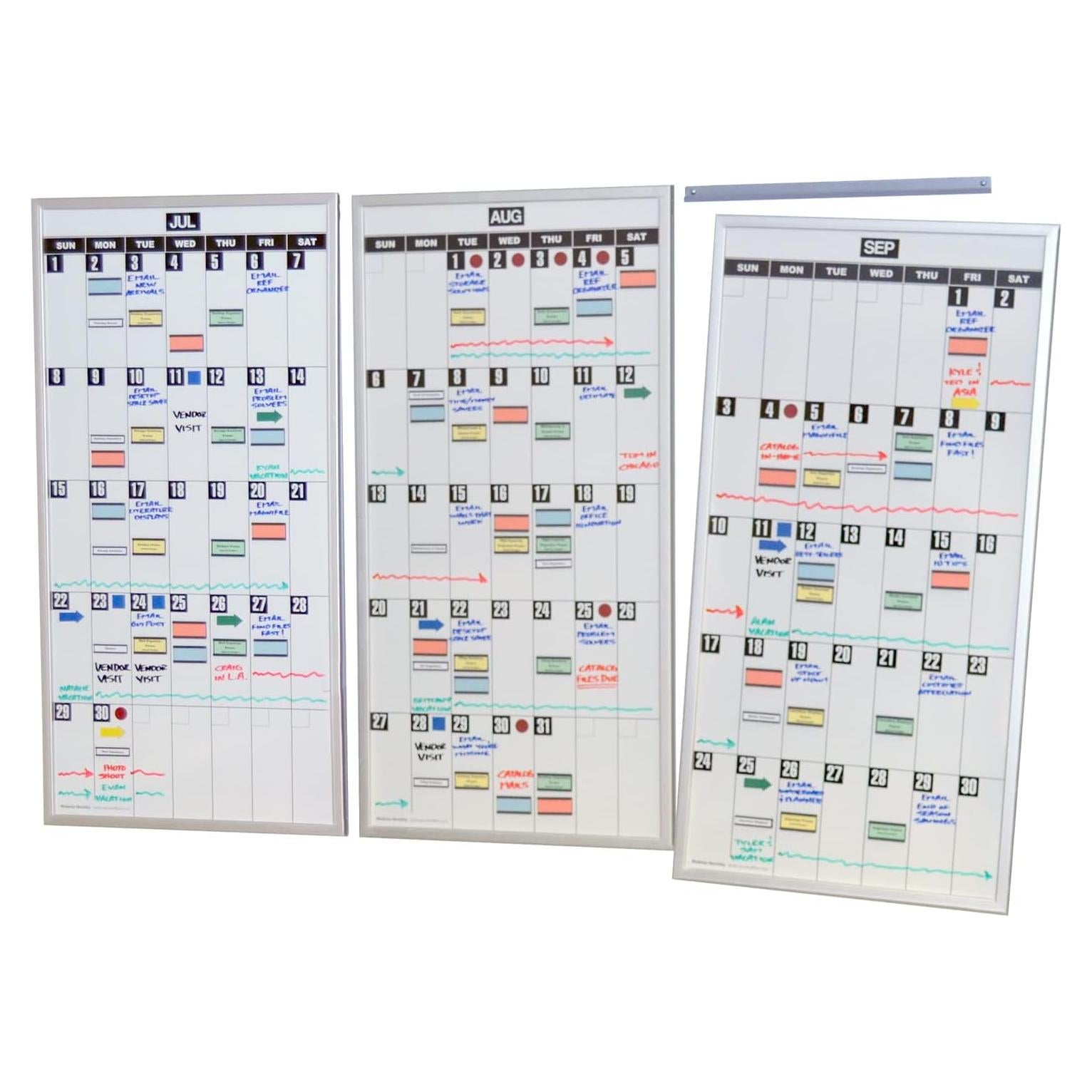 Juego de 3 Pizarras Magnéticas de Planificación ModMensual