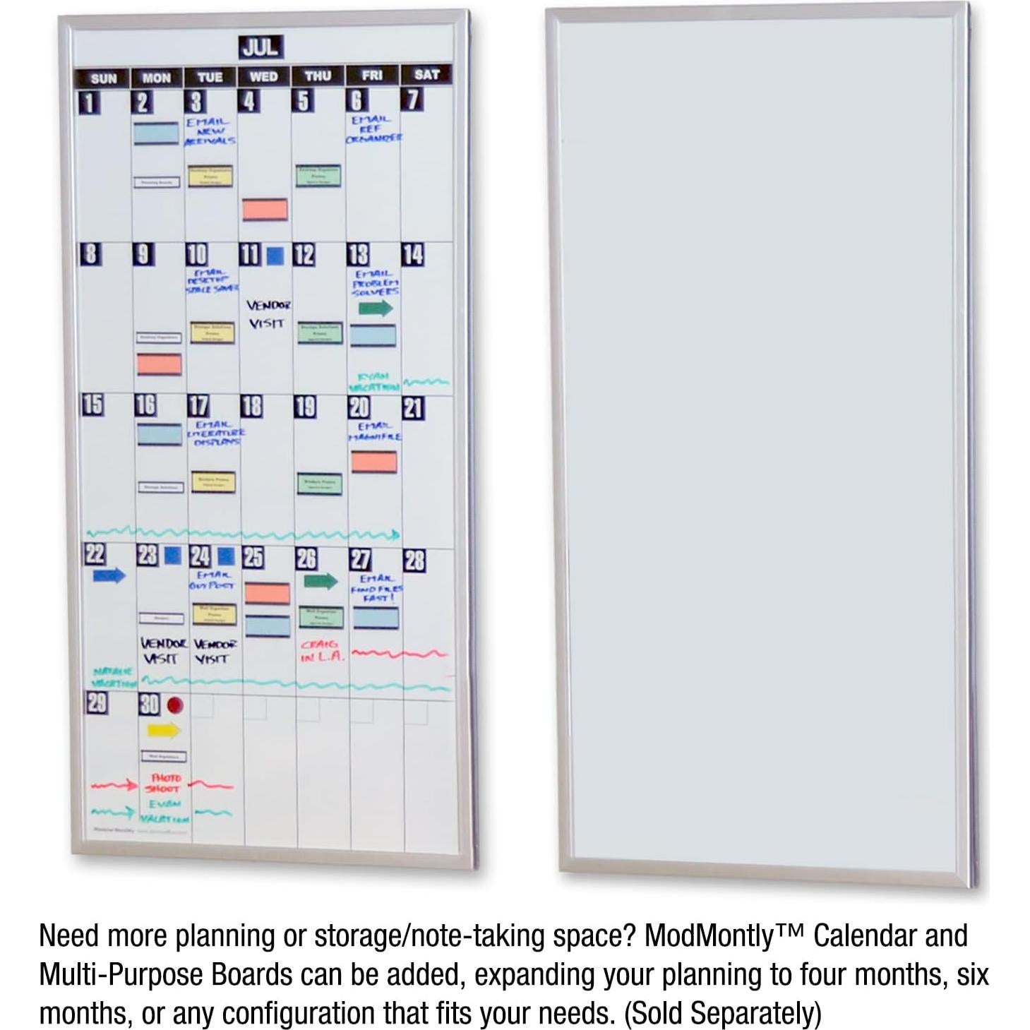 Juego de 3 Pizarras Magnéticas de Planificación ModMensual