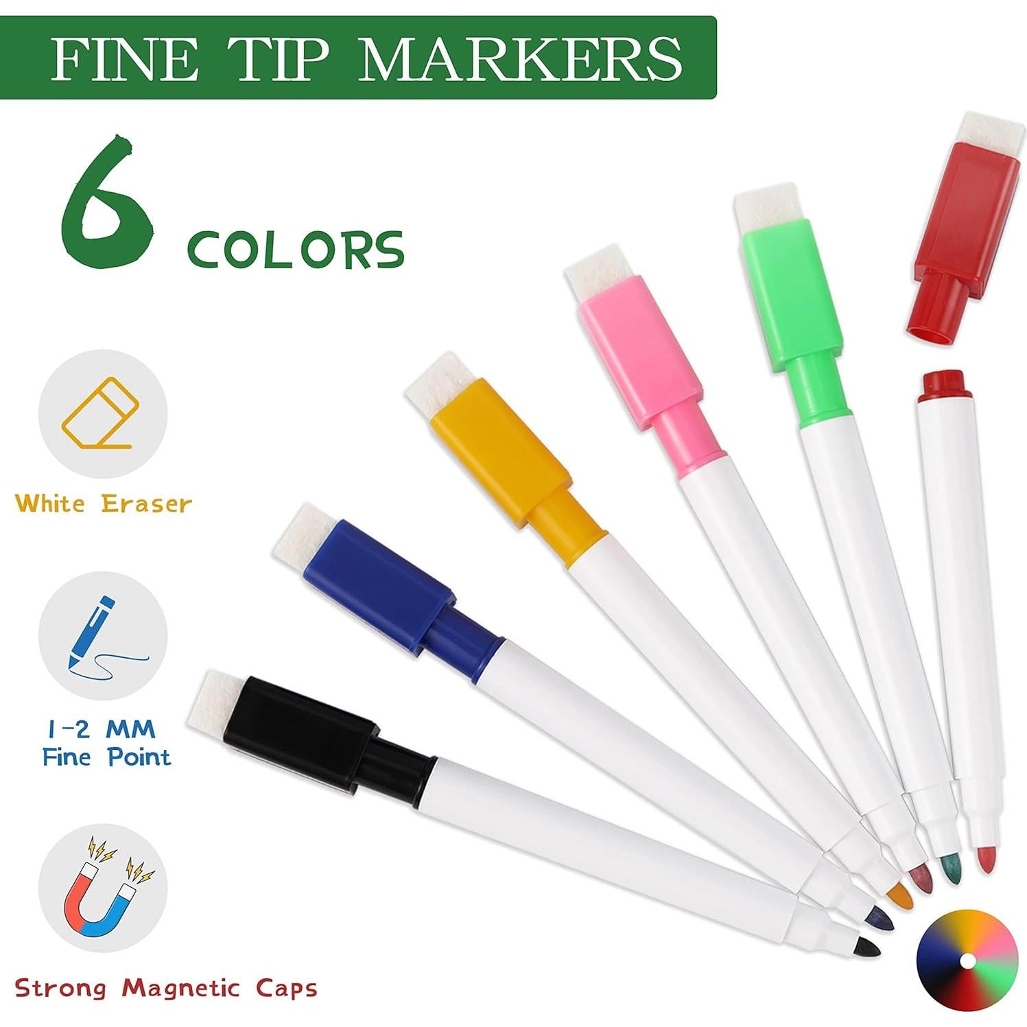 Calendario Magnético Borrable Lortarl 38x28 cm con 6 Marcadores